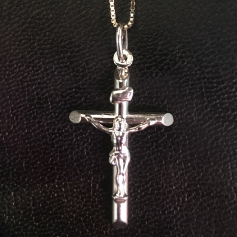 New 925 Solid Silver Flat Cross Charm Pend…